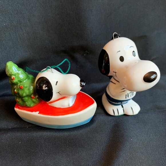 Holiday Vintage Peanuts Snoopy Ceramic Christmas Ornaments Poshmark